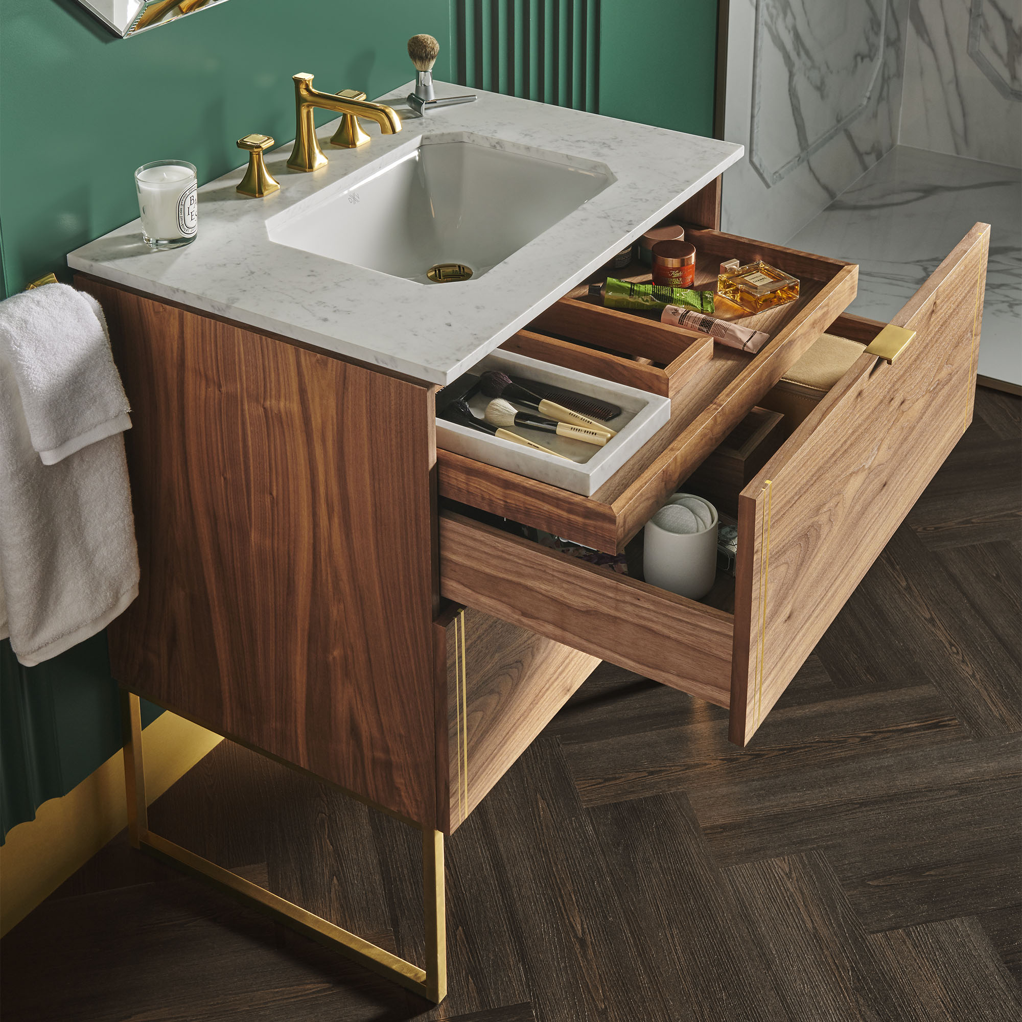 30 in. Single Vanity Only with Hidden Interior Drawer